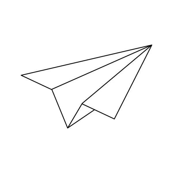 黒と白で分離された紙飛行機のシンボル — ストックベクタ