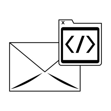 Programlama kodları teknolojisi siyah ve beyaz