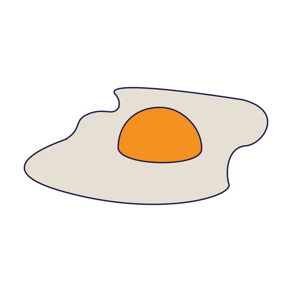 Sunny Fried Egg Food symbool blauwe lijnen — Stockvector