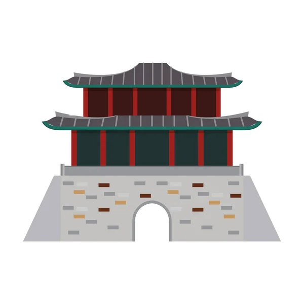 Bâtiment temple asiatique — Image vectorielle