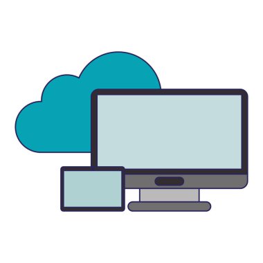 bulut bilgisayar teknoloji mavi çizgiler