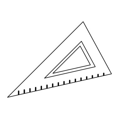 Cetvel okul malzemesi izole siyah ve beyaz