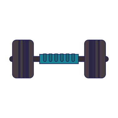 Dumbbell spor salonu ekipman simgesi mavi çizgiler
