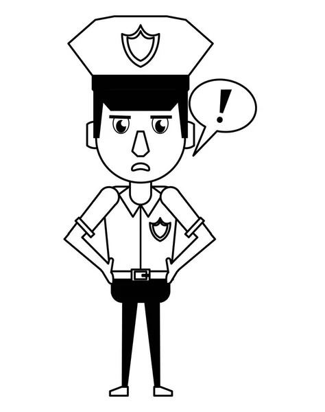 白と黒の警官漫画 — ストックベクタ