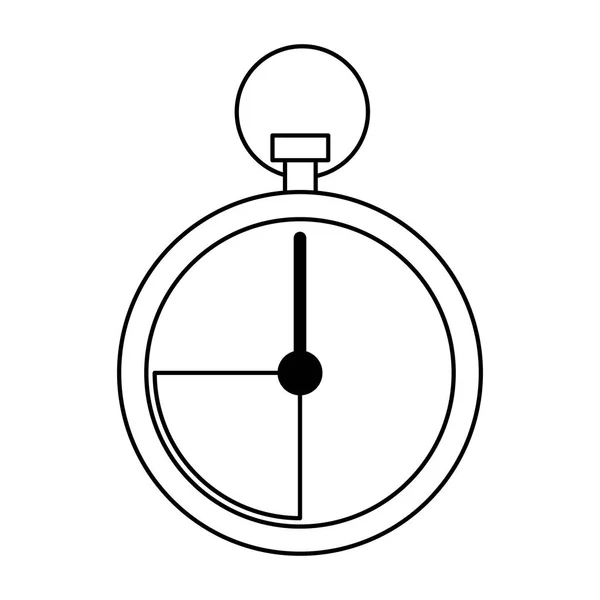 Chronometer-Symbol isoliert schwarz und weiß — Stockvektor