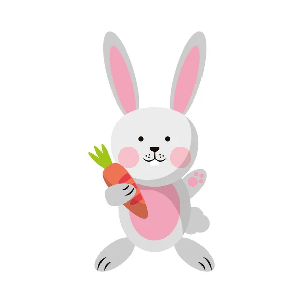 Кролик с морковным мультфильмом — стоковый вектор