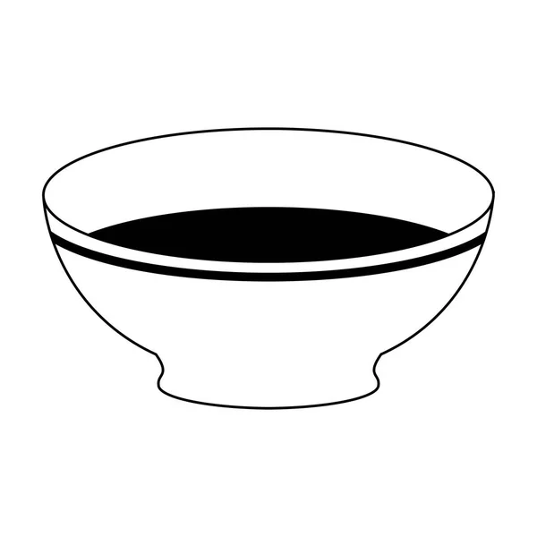 Ciotola vuota cartone animato in bianco e nero — Vettoriale Stock