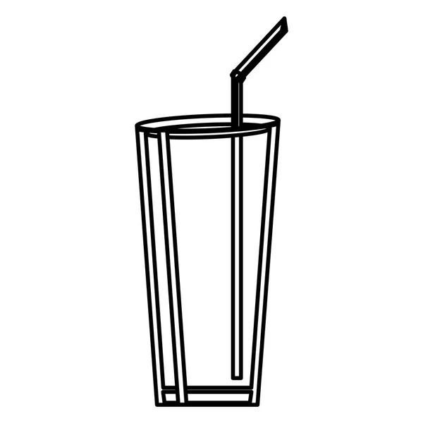 Glass with straw — Stock Vector