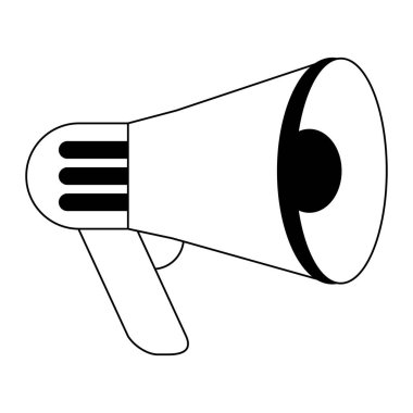 Siyah ve beyaz izole Bullhorn reklam sembolü