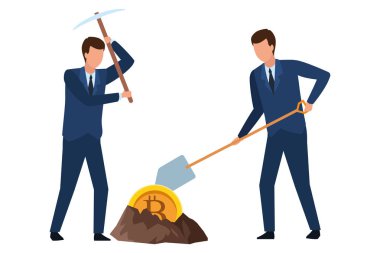 iş adamları cryptocurrency için arayan kazma