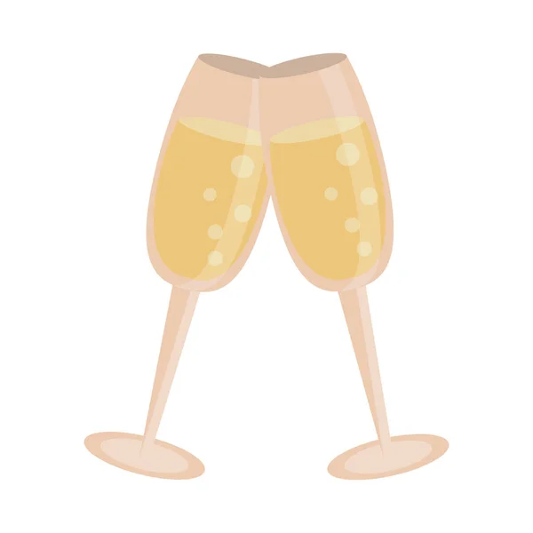 Champagne cups cartoon geïsoleerd — Stockvector