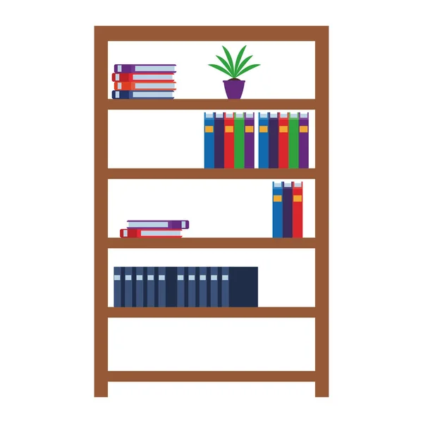 Estantes con libros — Vector de stock