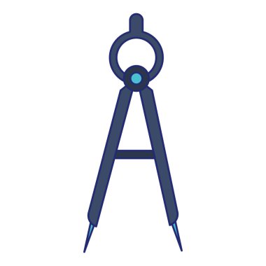 Pusula geometrik araç sembolü mavi çizgiler