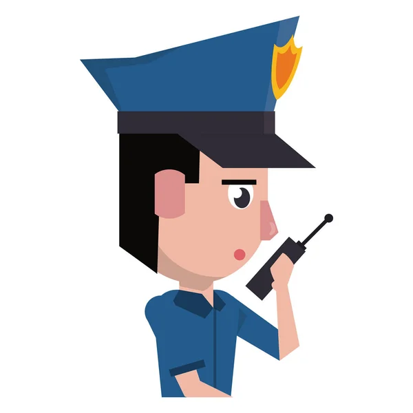Profilo della polizia cartone animato — Vettoriale Stock