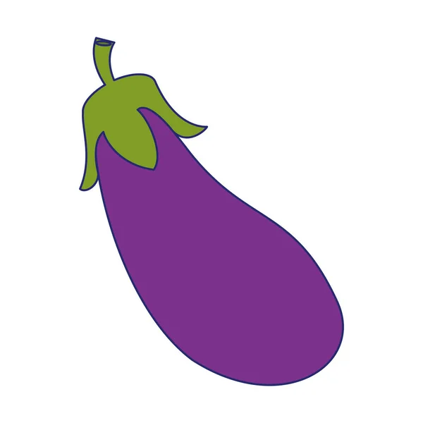 Aubergine frais légumes lignes bleues — Image vectorielle