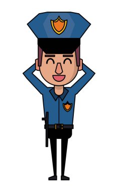 Polis memuru karikatür renkli