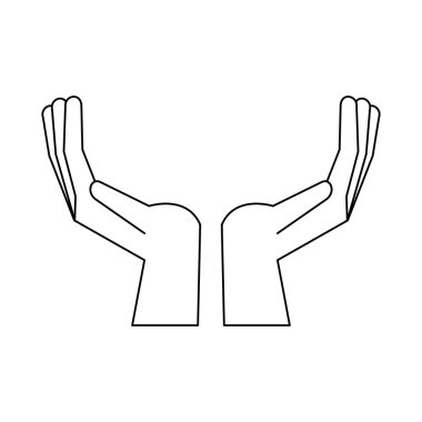 Siyah eller siyah beyaz sembolü açın