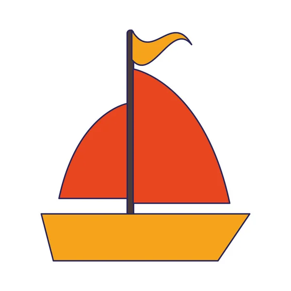 Zeilboot reizen symbool geïsoleerd — Stockvector