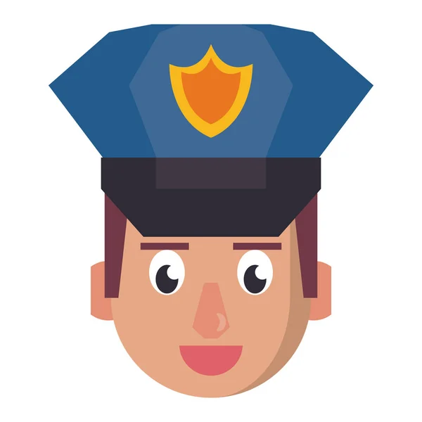 Policja twarz kreskówka — Wektor stockowy