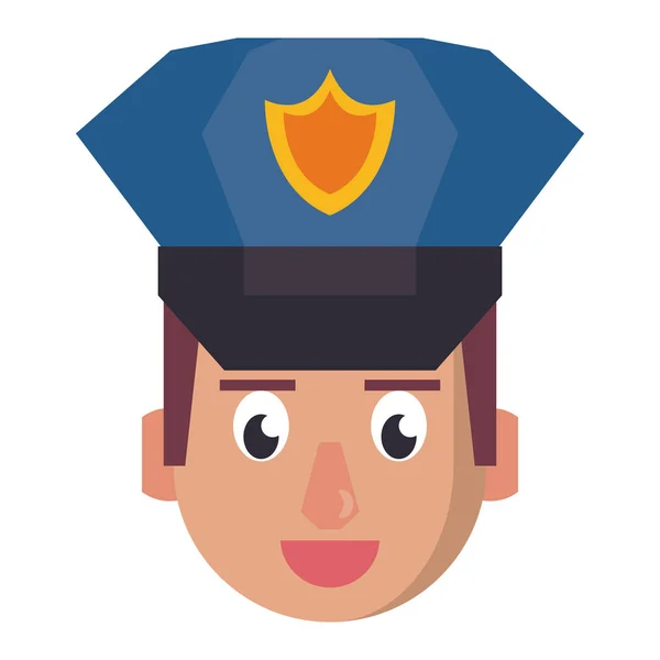 Policía cara de dibujos animados — Vector de stock