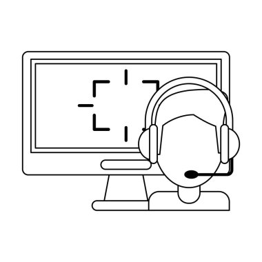 Sanal gerçeklik teknolojisi siyah beyaz