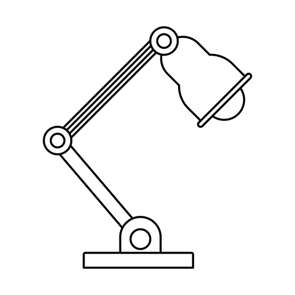 Lumière de bureau isolée en noir et blanc — Image vectorielle