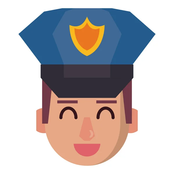 Policía cara de dibujos animados — Vector de stock