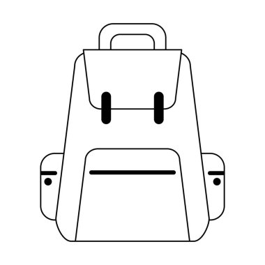 Siyah beyaz sırt çantası seyahat bagaj sembolü