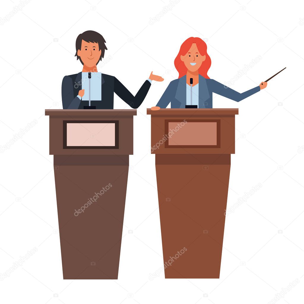 couple in a podium