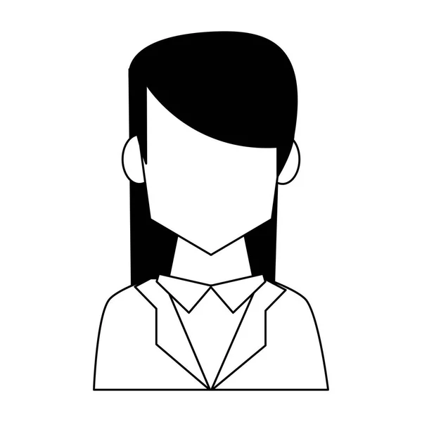 Perfil de mujer de negocios avatar sin rostro en blanco y negro — Archivo Imágenes Vectoriales