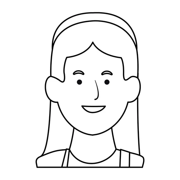 Gente avatares personajes de dibujos animados en blanco y negro — Vector de stock