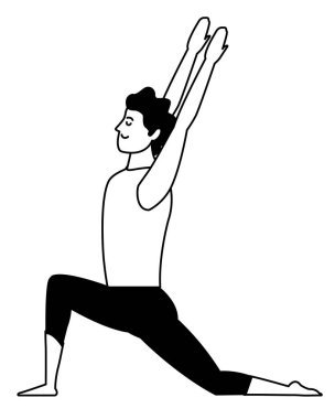 adam yoga poz siyah ve beyaz