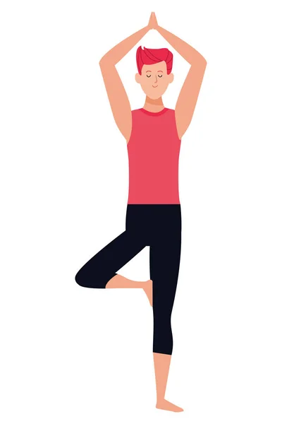 Hombre yoga pose — Vector de stock