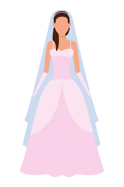 Femme portant une robe de mariée — Image vectorielle