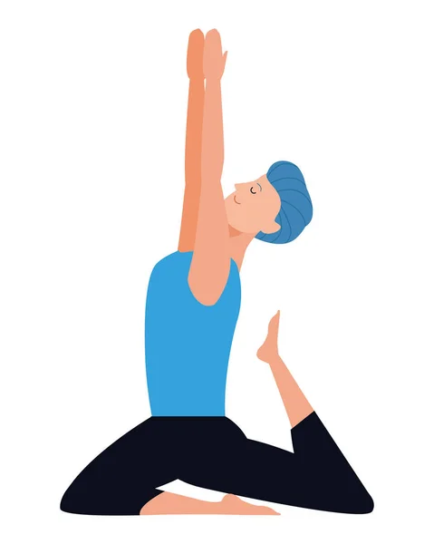 Man yoga pose — ストックベクタ