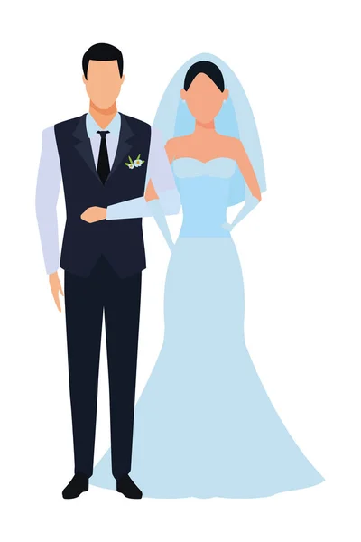 Bruid en bruidegom — Stockvector