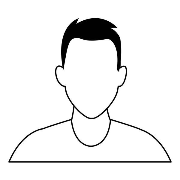 Homem retrato sem rosto em preto e branco — Vetor de Stock