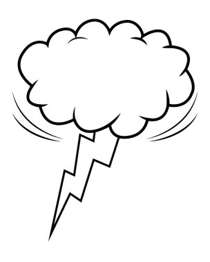 bulut ve şimşek siyah beyaz