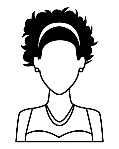 Žena na sobě svatební šaty portrét černá a bílá — Stockový vektor