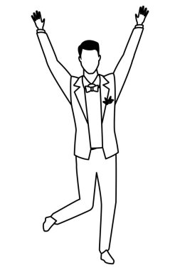 smokin siyah beyaz giyen adam