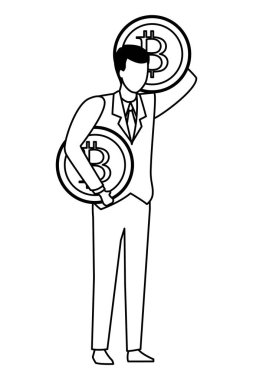 kripto para birimi siyah beyaz işadamı