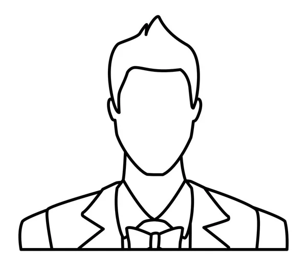 Elegantní muž portrét černobílého — Stockový vektor