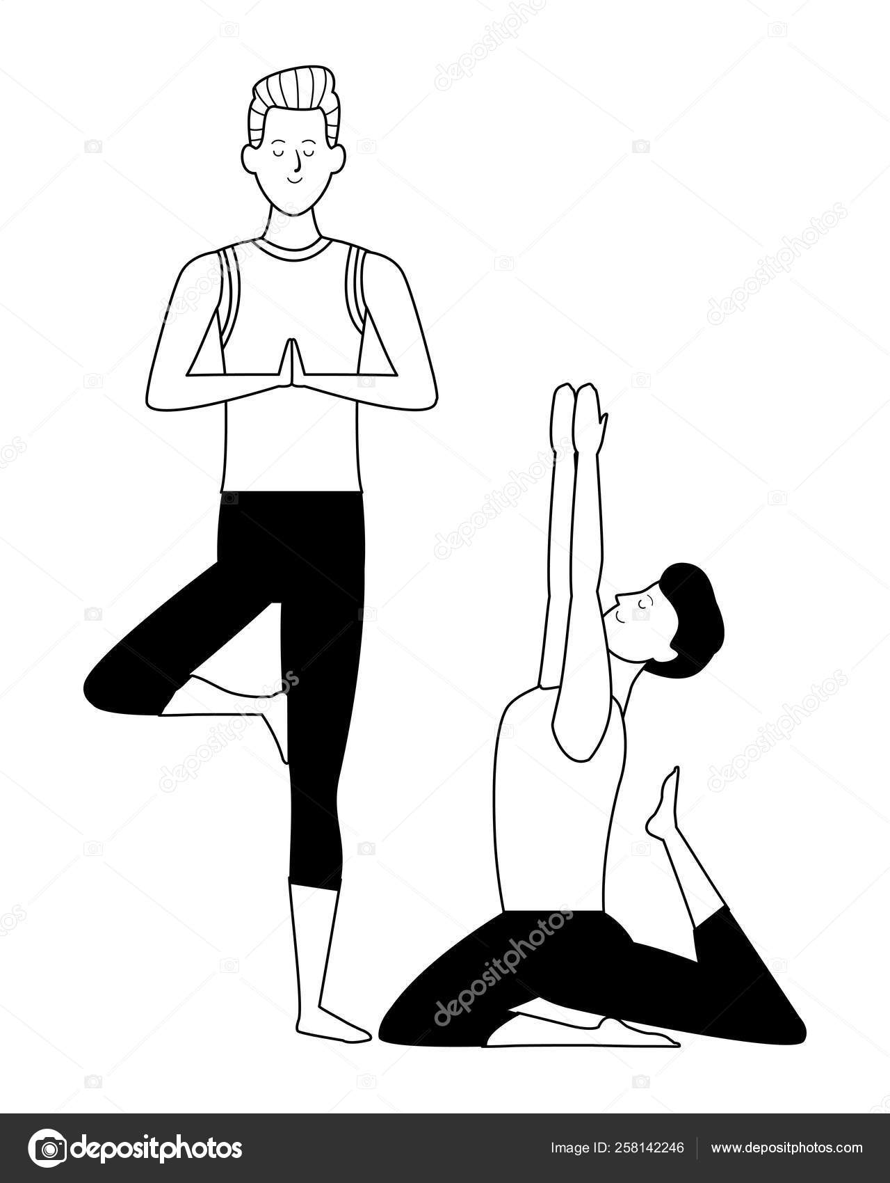 Men yoga poses black and white 32 Men yoga poses black and white 32
