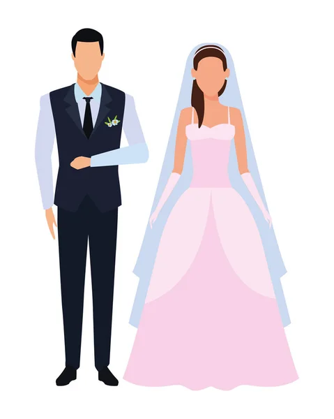 Bräutigam und Braut — Stockvektor