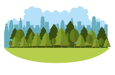 Cityscape sahne çizgi film