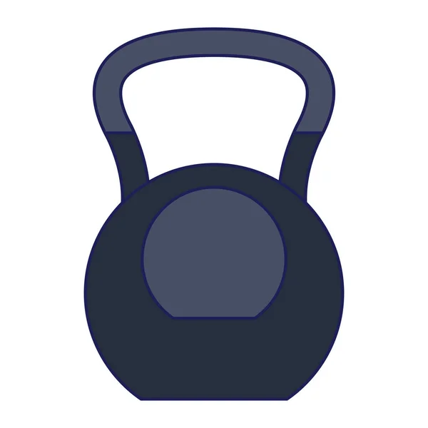 Kettlebell ginásio equipamento isolado linhas azuis — Vetor de Stock