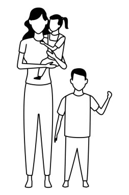 Çocuk siyah ve beyaz kadınla