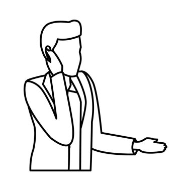 Akıllı telefon avatar ile konuşan adam