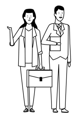 iş çift avatar çizgi film karakteri siyah ve beyaz