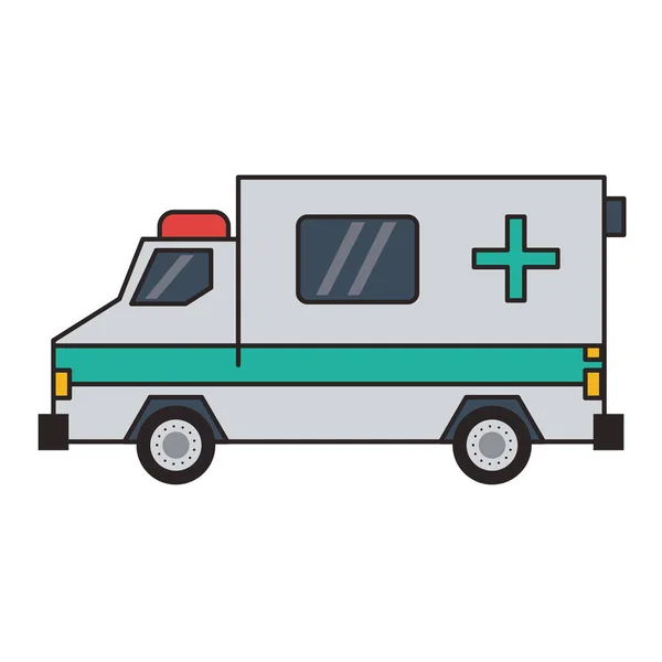 Vista lateral del vehículo de emergencia de ambulancia — Archivo Imágenes Vectoriales